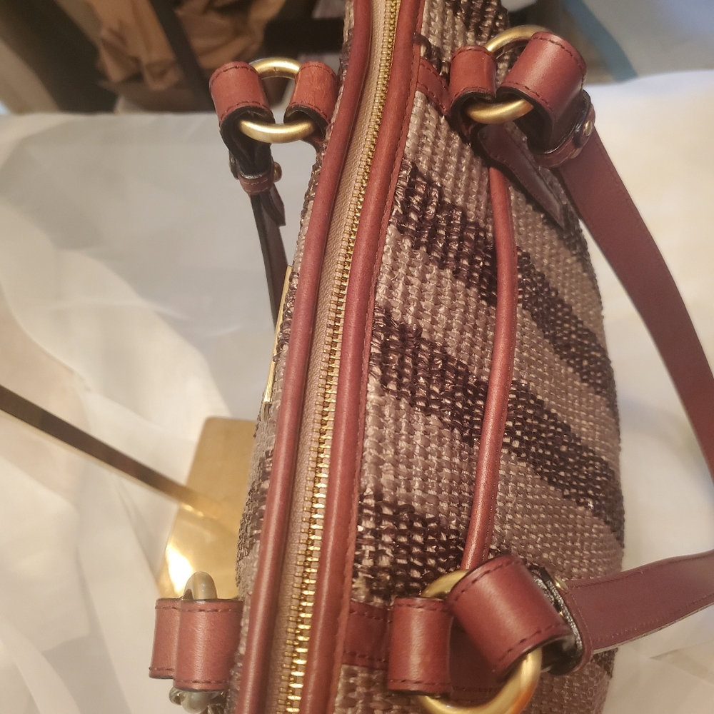 🍂BRAHMIN ASHER LEATHER & STRAW SHOULDER BAG EUC GREAT FOR SPRING - Picture 8 of 16